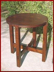 Additional image of lamp table in a lighter stain.